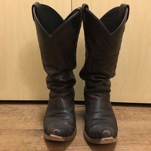 Lucchese Floral Tooled Leather Boots